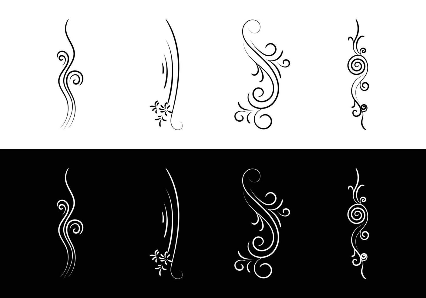 vector illustratie set grens kalligrafische en scheidingslijnen decoratieve en decoratieve monogrammen en kalligrafische randen.