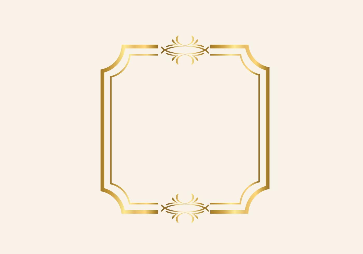 gouden dubbel frame vintage stijl ontwerp vector