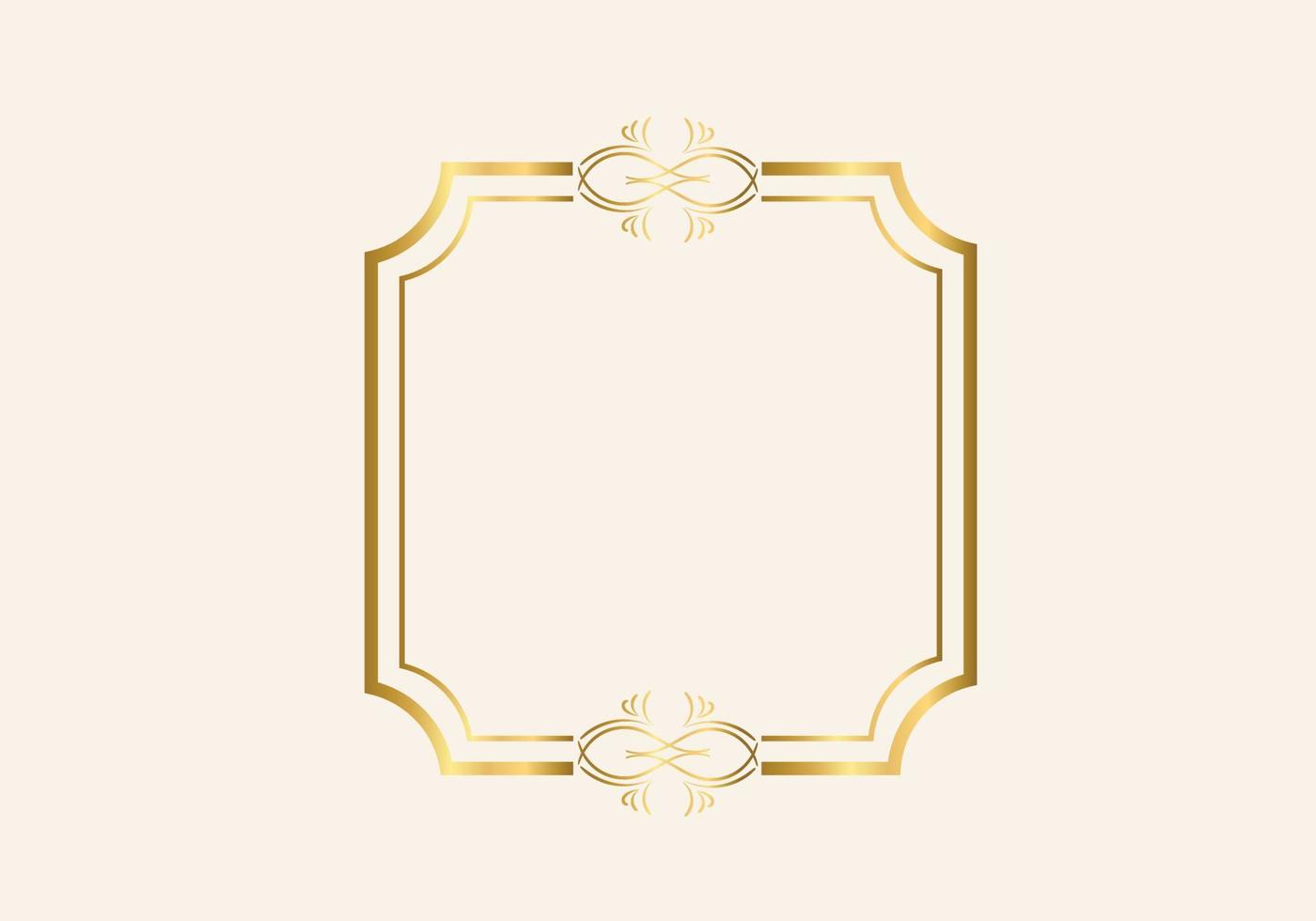 gouden dubbel frame vintage stijl ontwerp vector