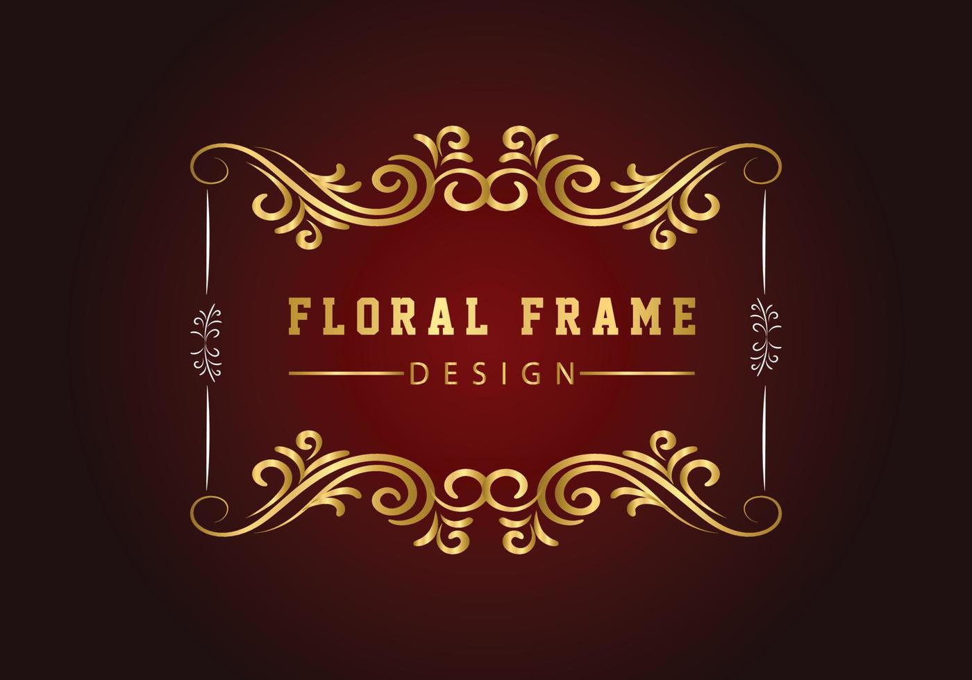 elegante decoratieve gouden bloemen frame ontwerp gratis vector