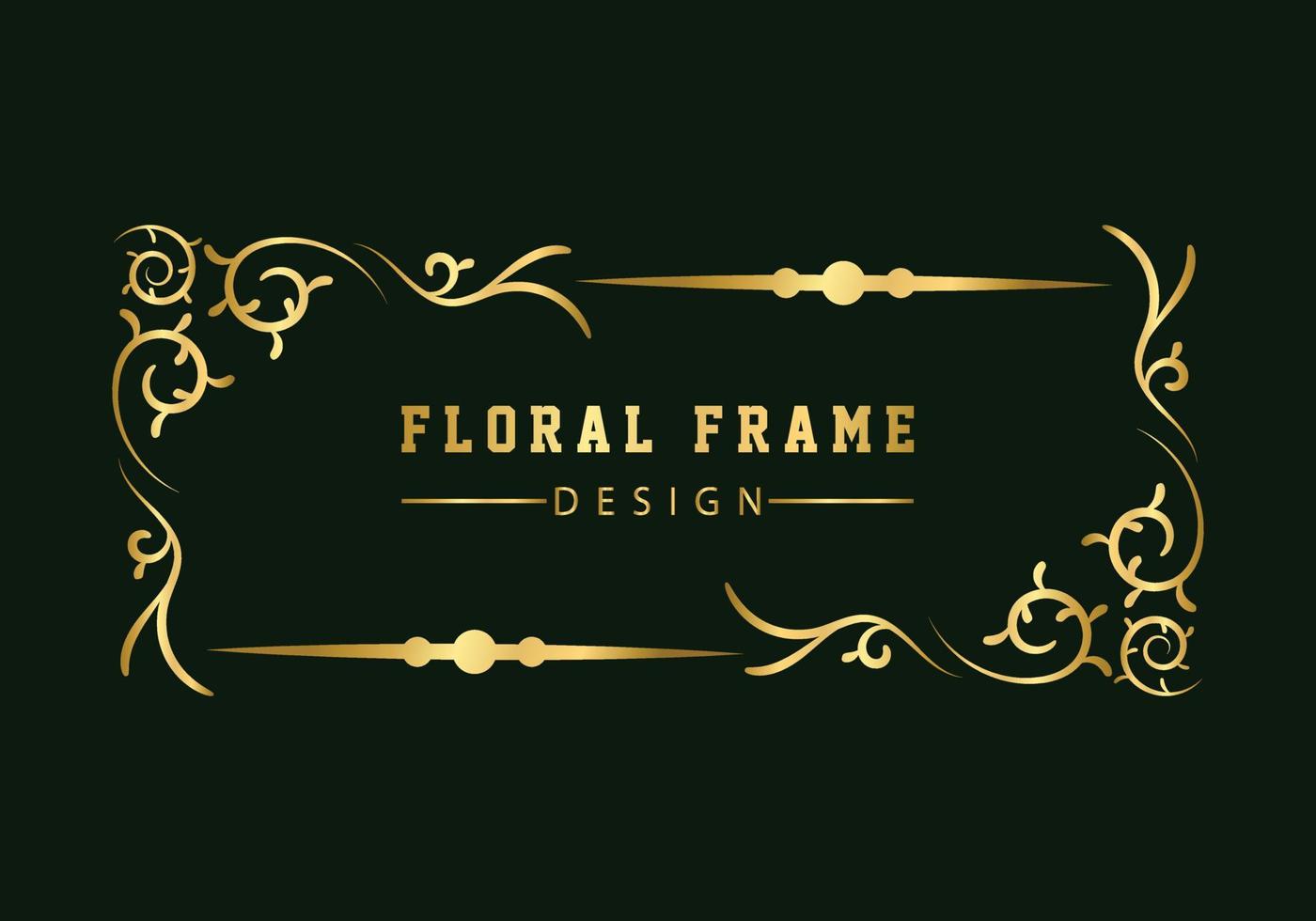 gouden decoratieve bloemen luxe frame. retro bloemenpatroon. vector