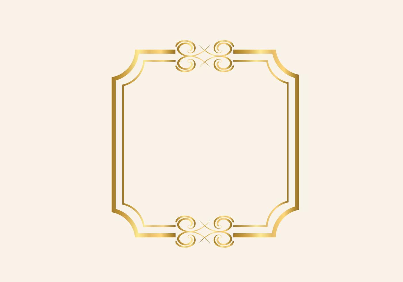 gouden dubbel frame vintage stijl ontwerp vector