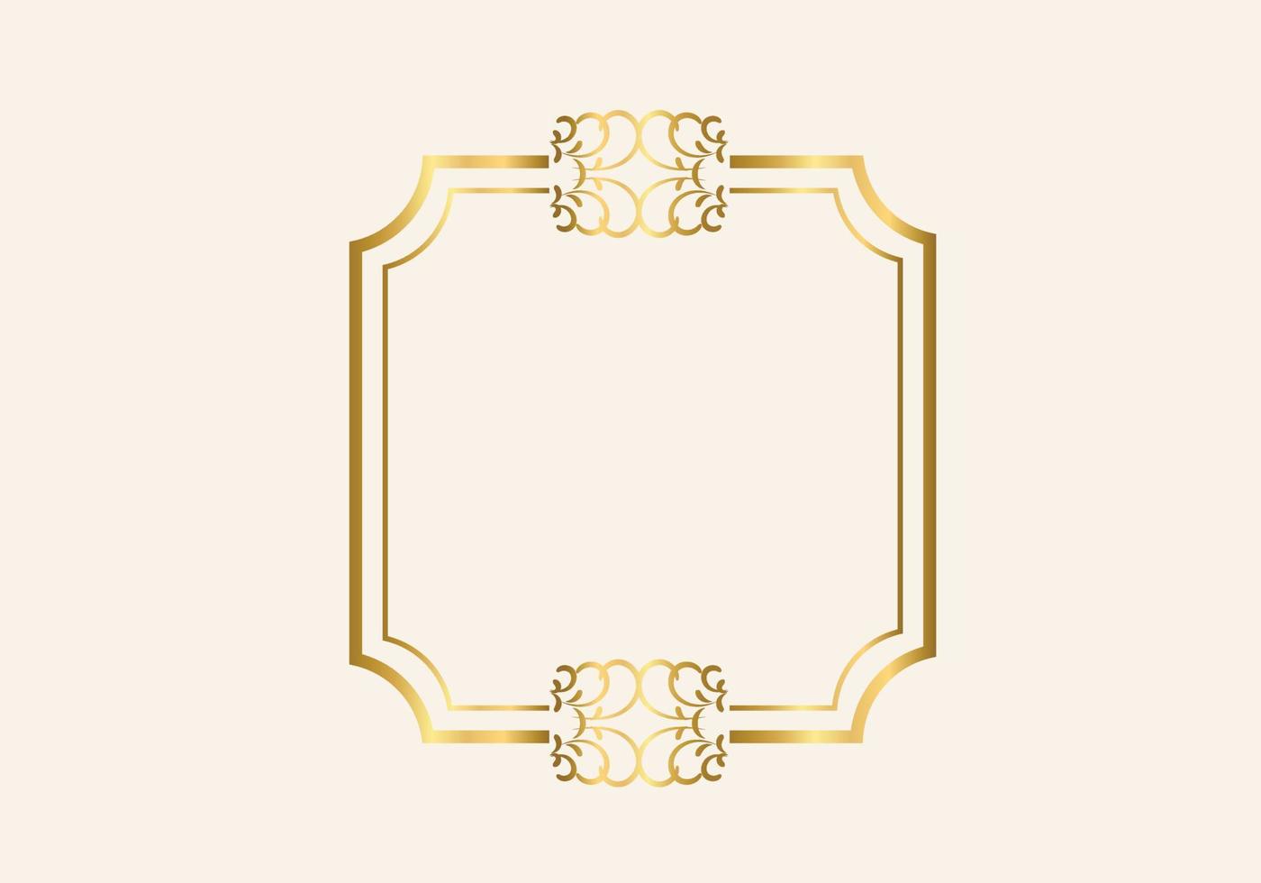 gouden dubbel frame vintage stijl ontwerp vector