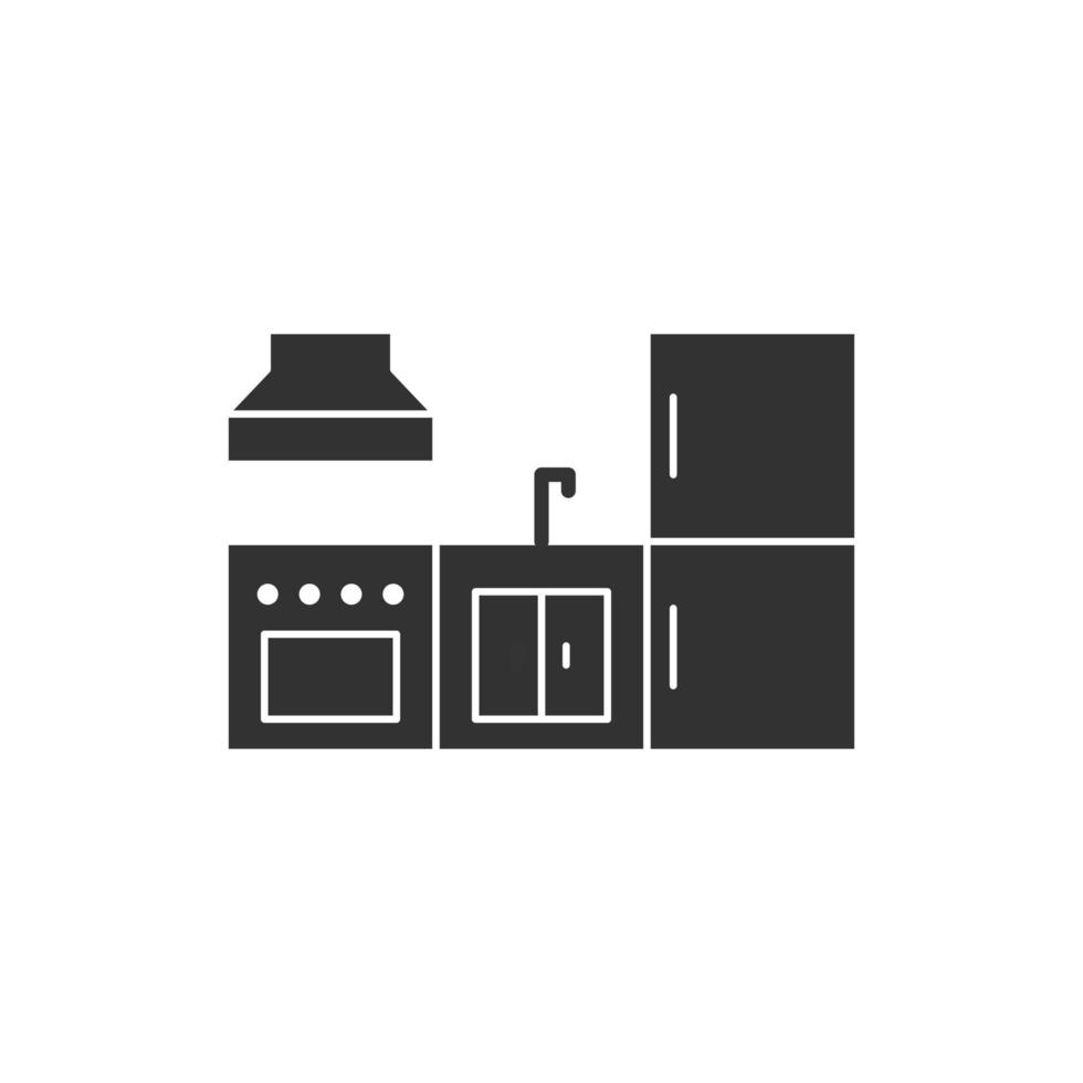 silhouet keuken pictogram geïsoleerd op een witte achtergrond vector