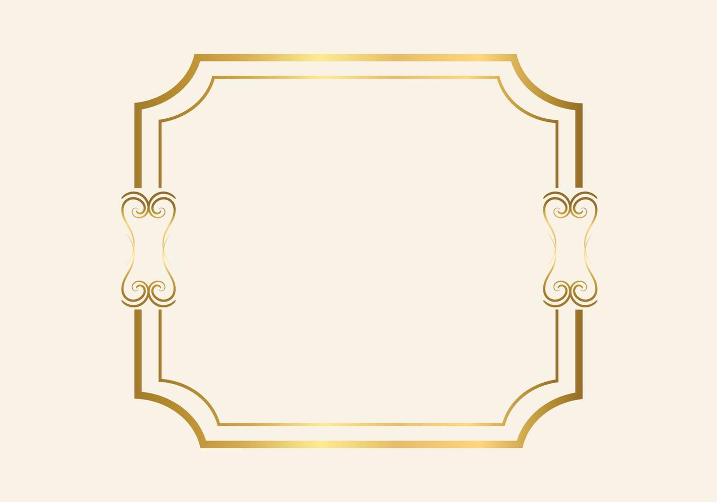 gouden dubbel frame vintage stijl ontwerp vector