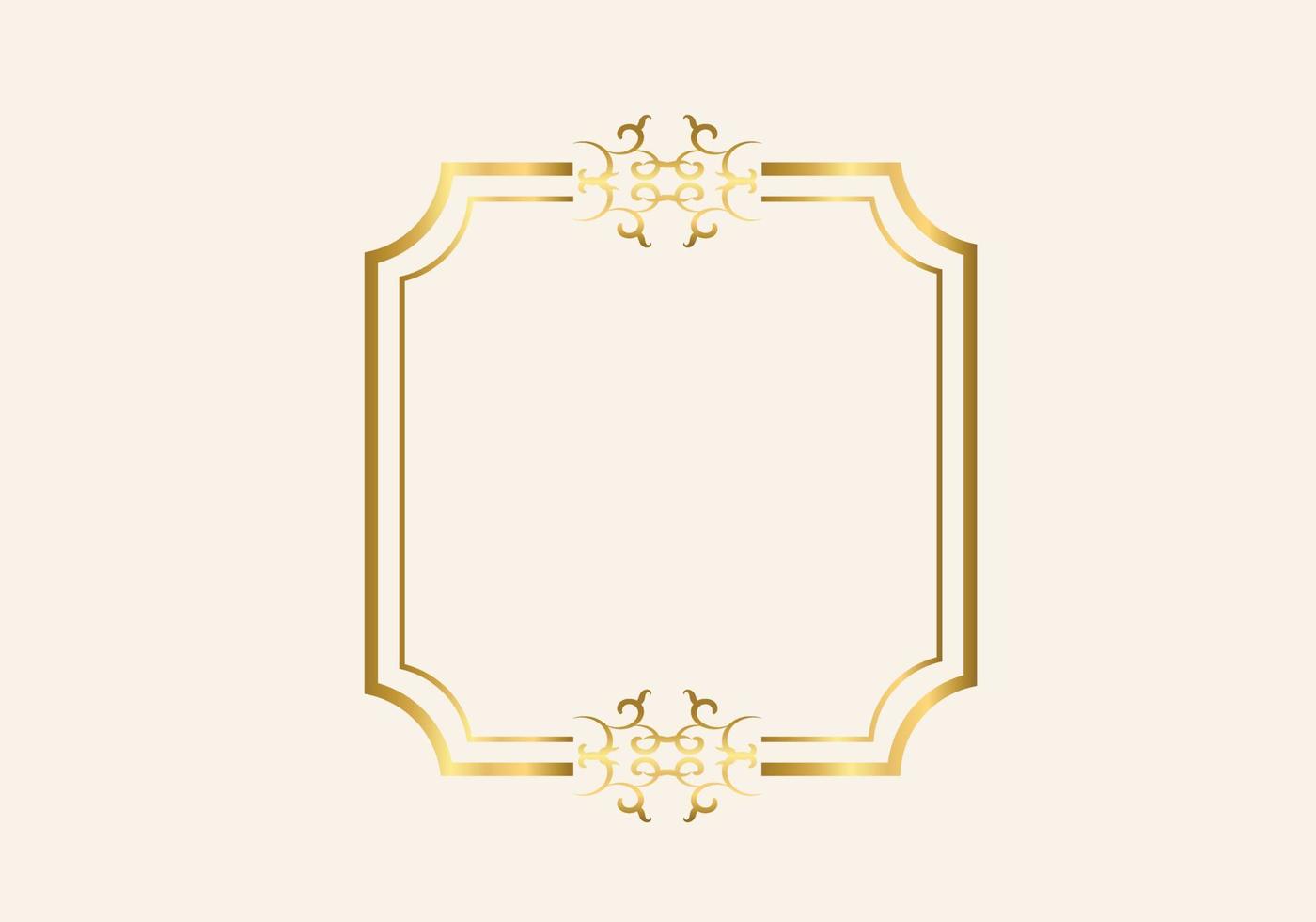 gouden dubbel frame vintage stijl ontwerp vector