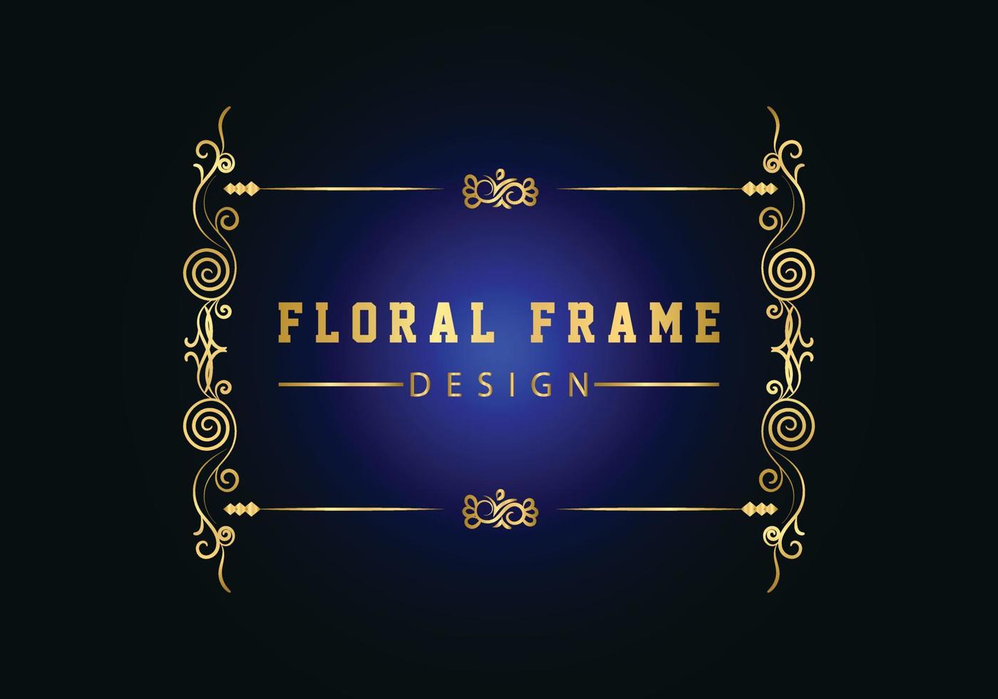 elegante decoratieve gouden bloemen frame ontwerp gratis vector