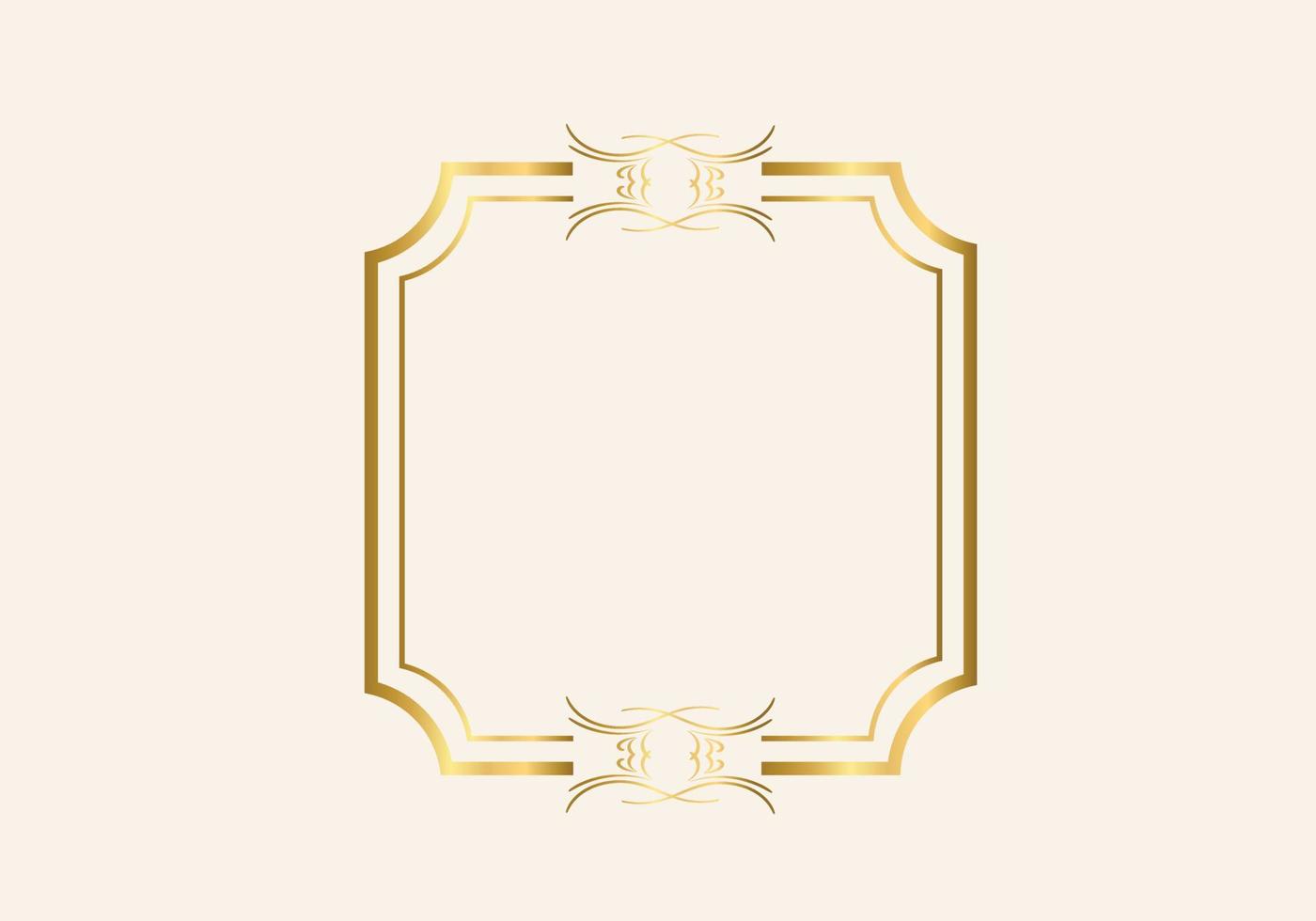 gouden dubbel frame vintage stijl ontwerp vector