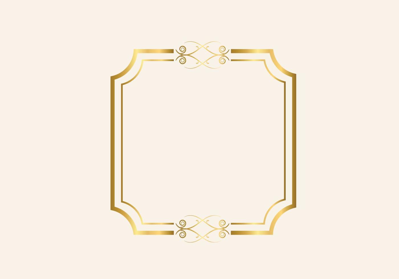 gouden dubbel frame vintage stijl ontwerp vector