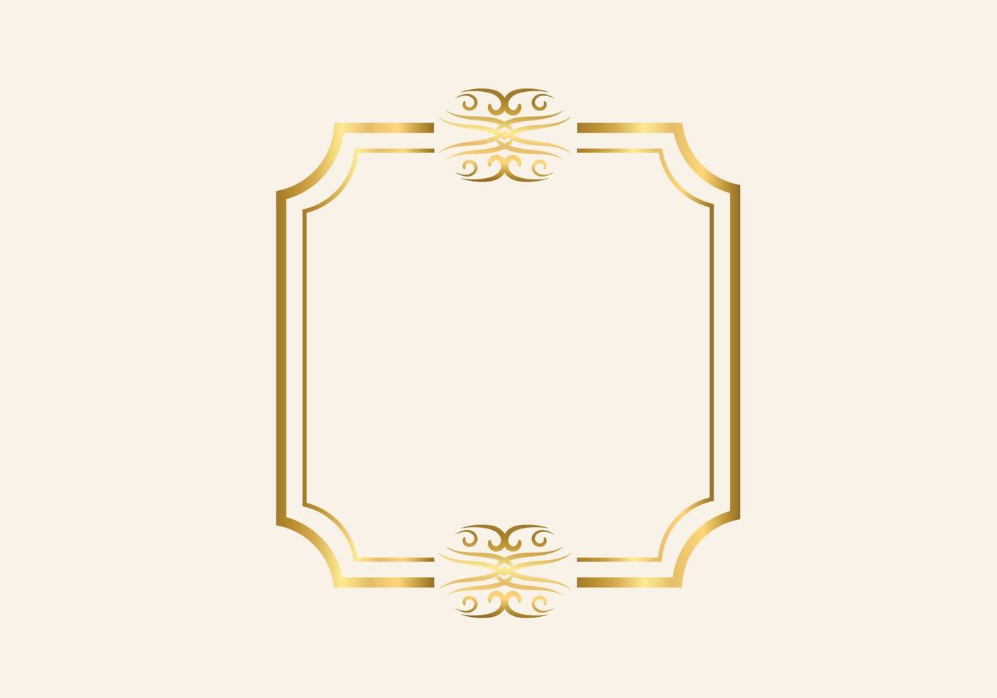 gouden dubbel frame vintage stijl ontwerp vector