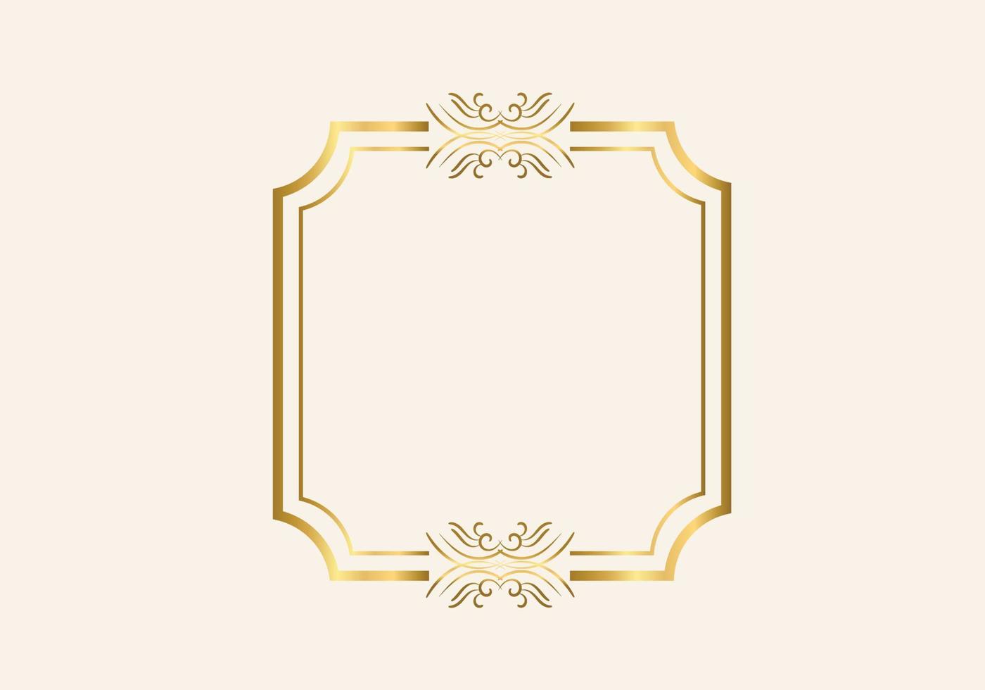 gouden dubbel frame vintage stijl ontwerp vector