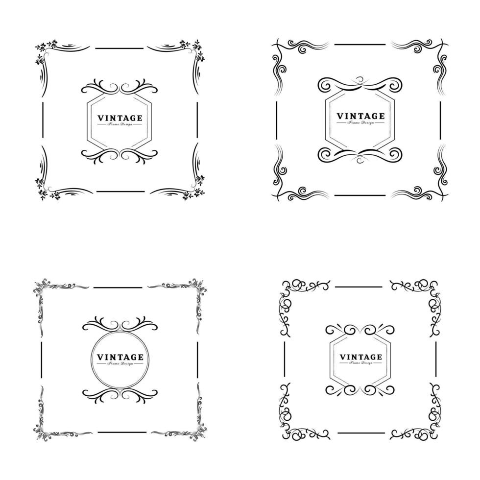 vintage bloeien ornament frame vector gouden kleur voor banner, behang, uitnodigingskaart