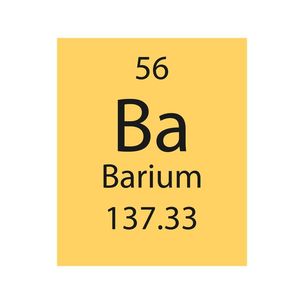 barium symbool. scheikundig element van het periodiek systeem. vectorillustratie. vector