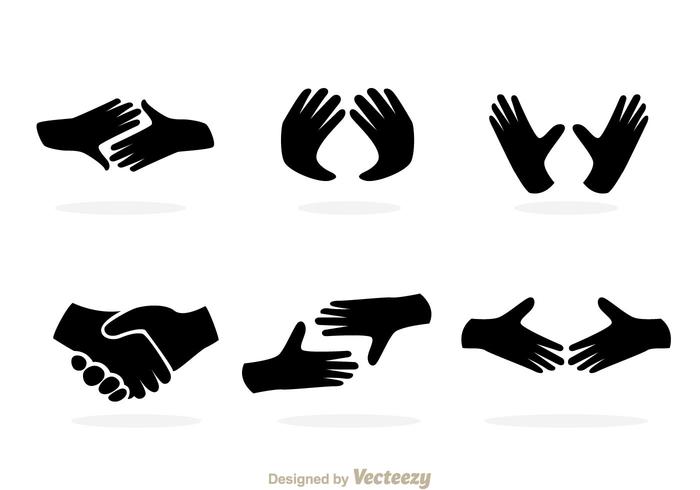 Zwarte Hand Pictogrammen vector