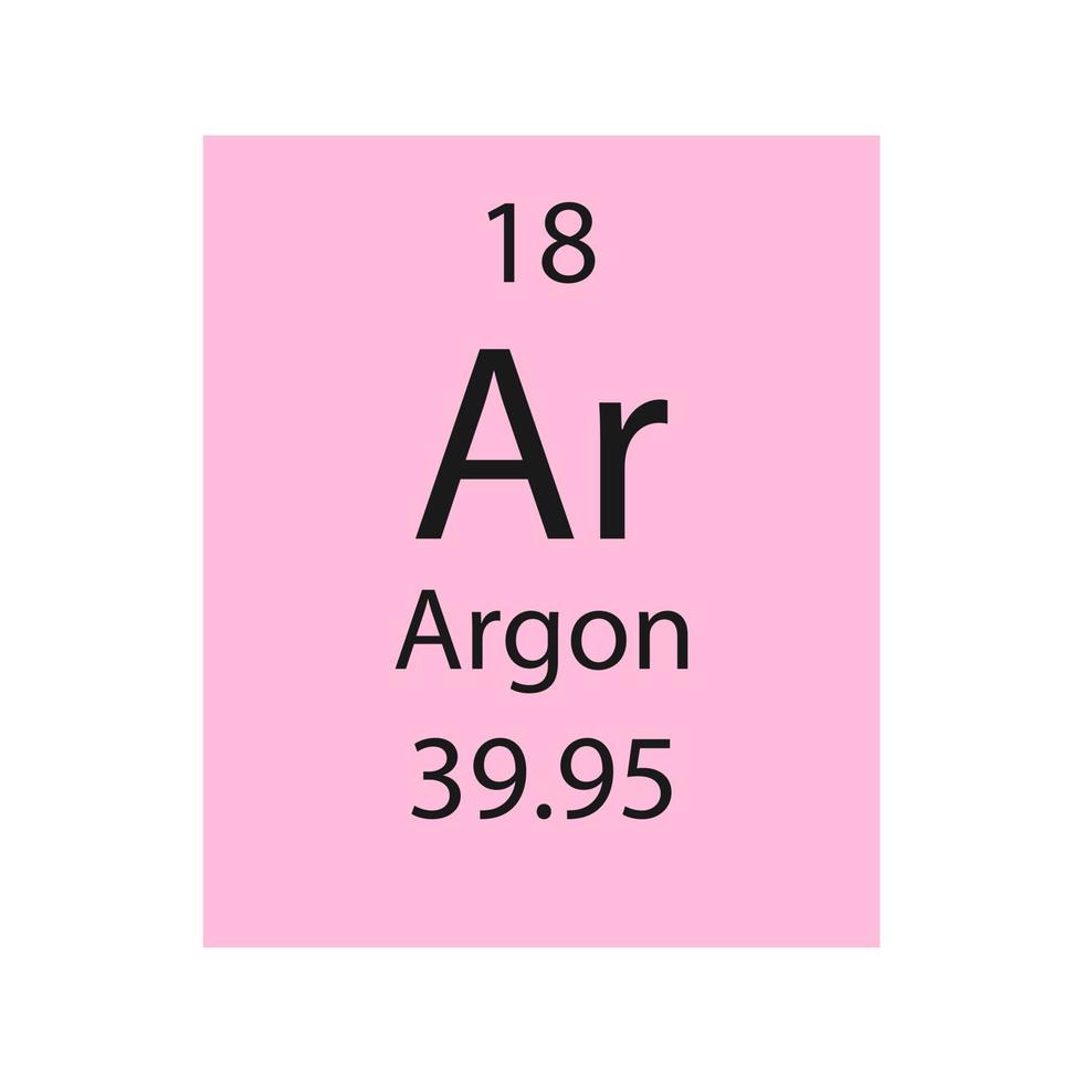 argon symbool. scheikundig element van het periodiek systeem. vectorillustratie. vector
