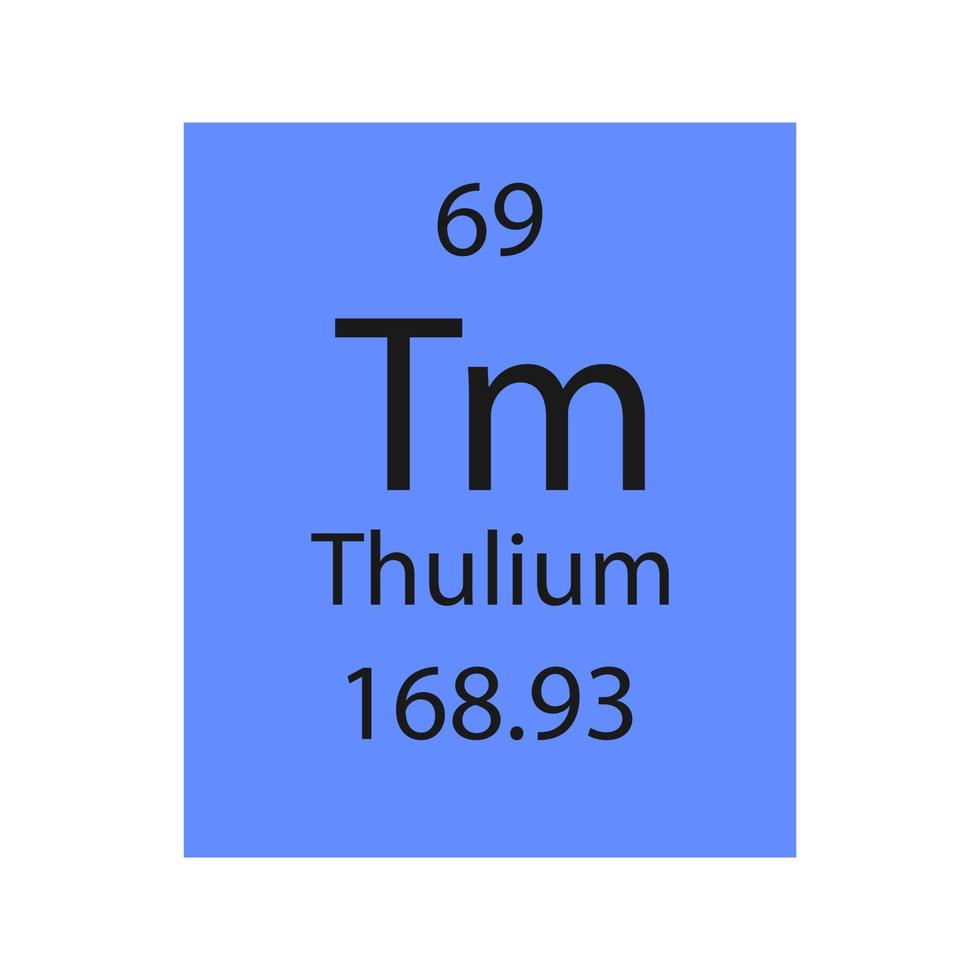 thulium symbool. scheikundig element van het periodiek systeem. vectorillustratie. vector