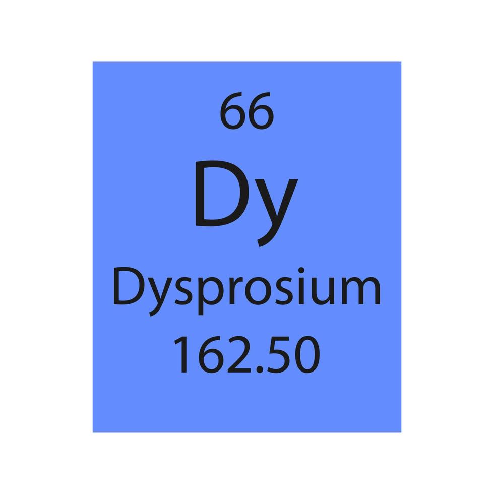 dysprosium symbool. scheikundig element van het periodiek systeem. vectorillustratie. vector