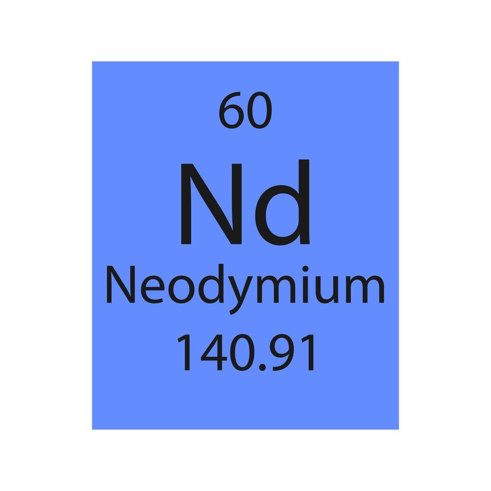 neodymium symbool. scheikundig element van het periodiek systeem. vectorillustratie. vector