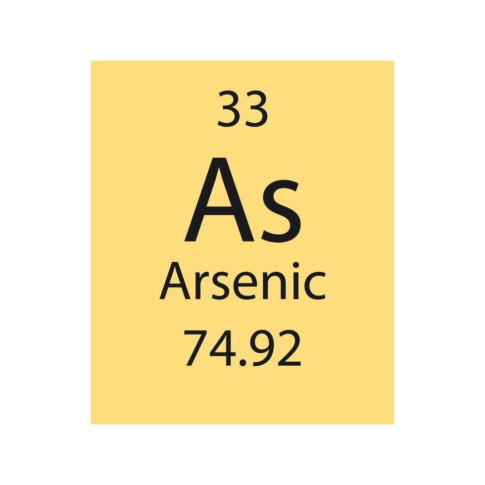 arseen symbool. scheikundig element van het periodiek systeem. vectorillustratie. vector