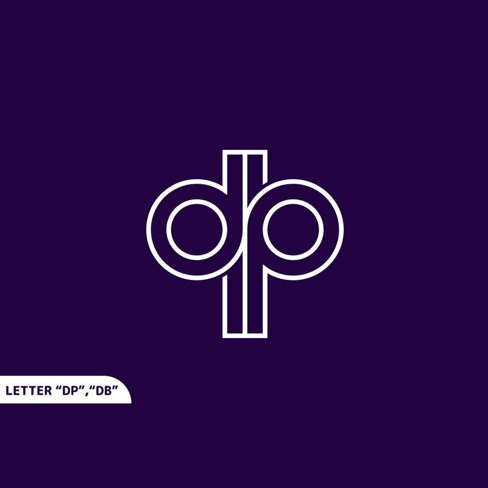 beginletter dp, qp, lineaire oneindigheid technologie logo vector ontwerpsjabloon voor huisstijl vector