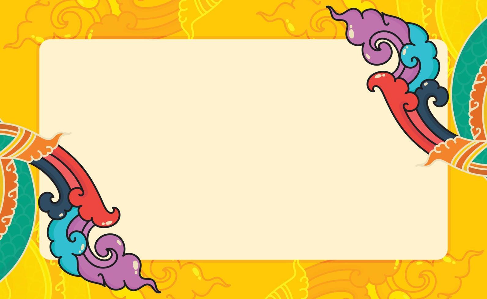 staart van de thailand slang kleur volledige kawaii doodle platte cartoon vector illustratie grens frame sjabloon