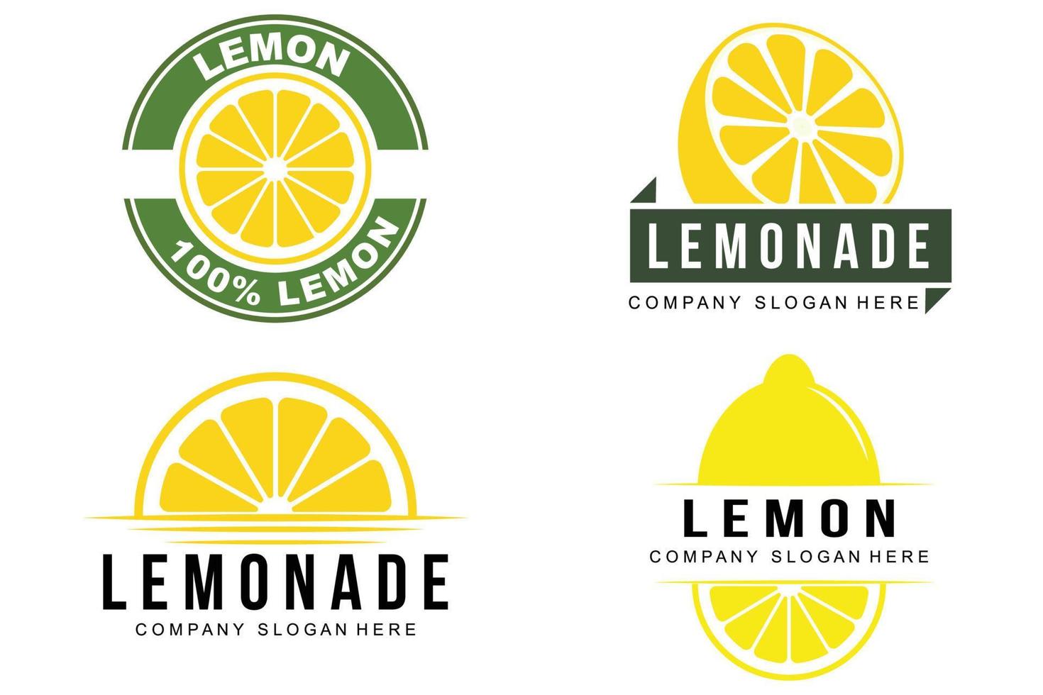 vector behangontwerp citroen fruit plant logo met vitamine c, geel, in de tuin en op de markt