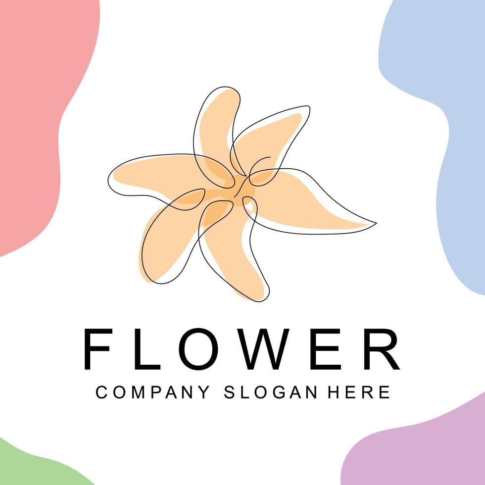 bloemen logo ontwerp, vector illustratie stijl lijn icoon abstracte kunstwerken