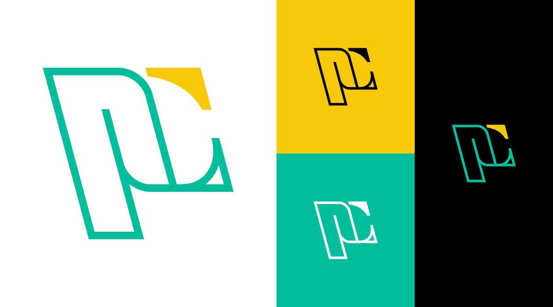 nc monogram lijn bedrijf bedrijfslogo ontwerpconcept vector