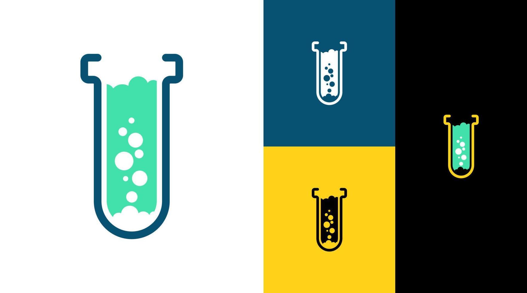 chemische buis zeepbel wetenschap laboratorium logo ontwerpconcept vector