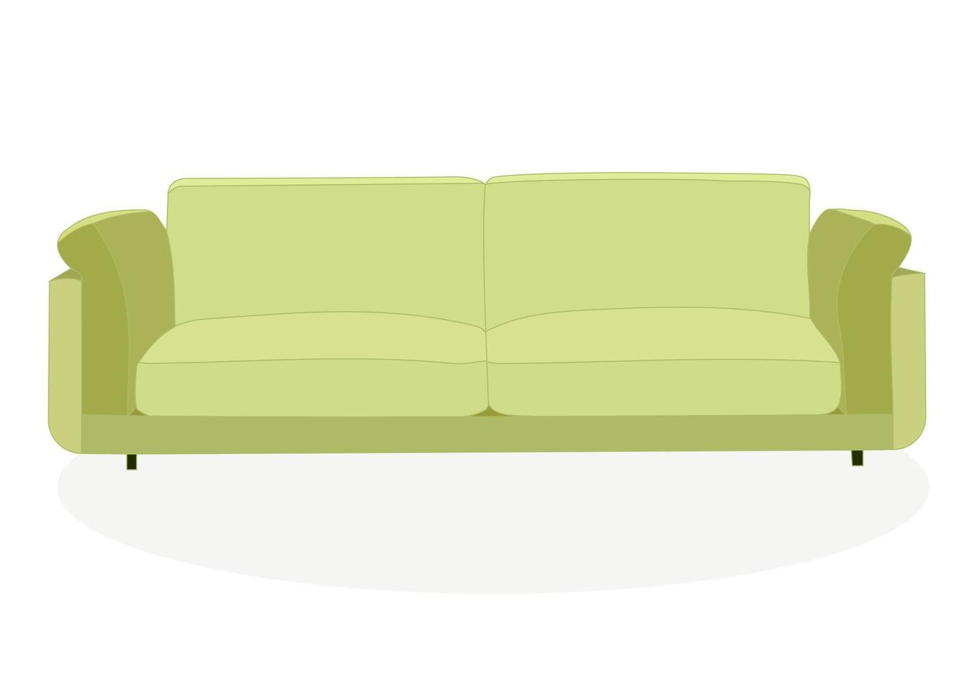 modieuze comfortabele stijlvolle bank. object, meubelmodel. vlakke stijl. vector