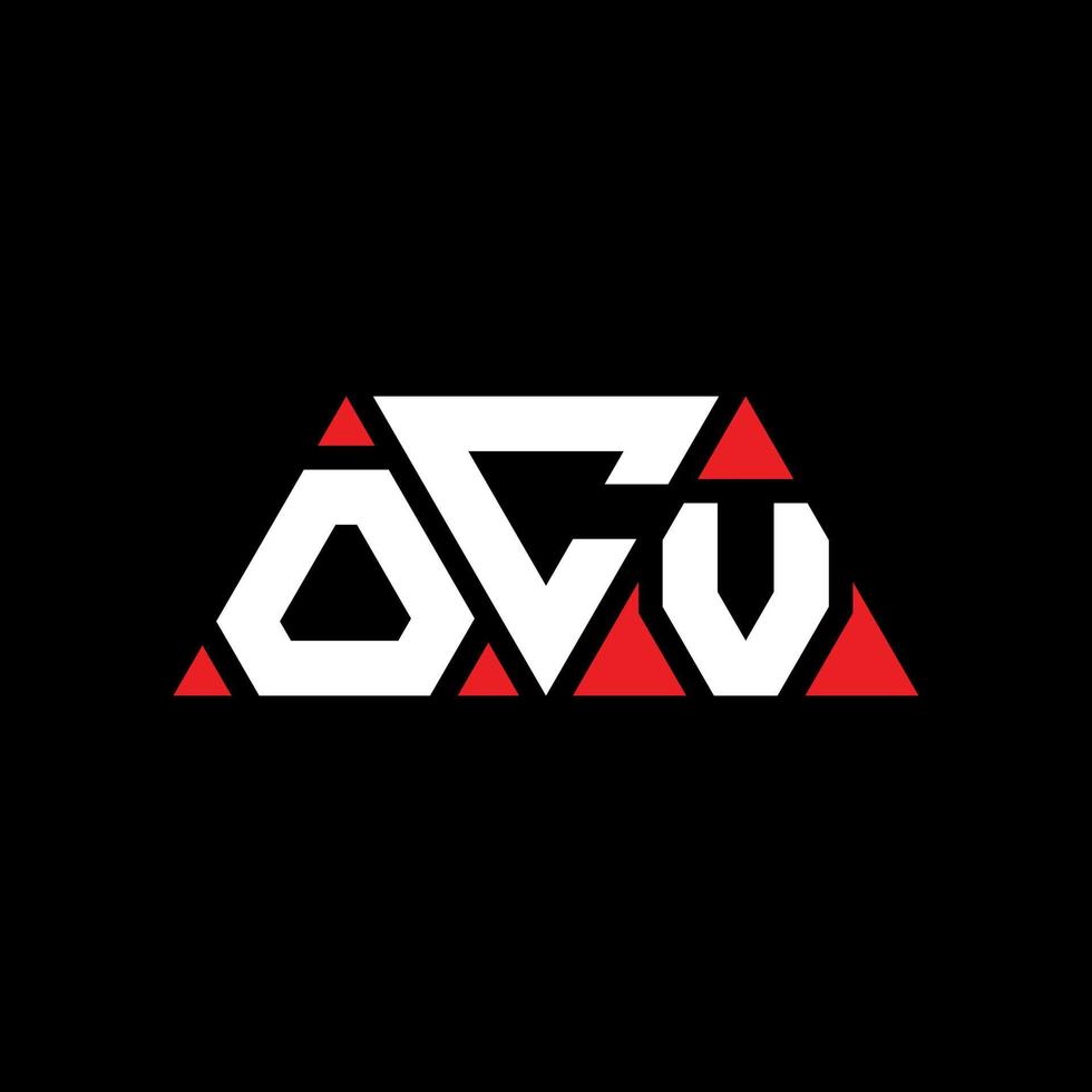 ocv driehoek brief logo ontwerp met driehoekige vorm. ocv driehoek logo ontwerp monogram. ocv driehoek vector logo sjabloon met rode kleur. ocv driehoekig logo eenvoudig, elegant en luxueus logo. ocv