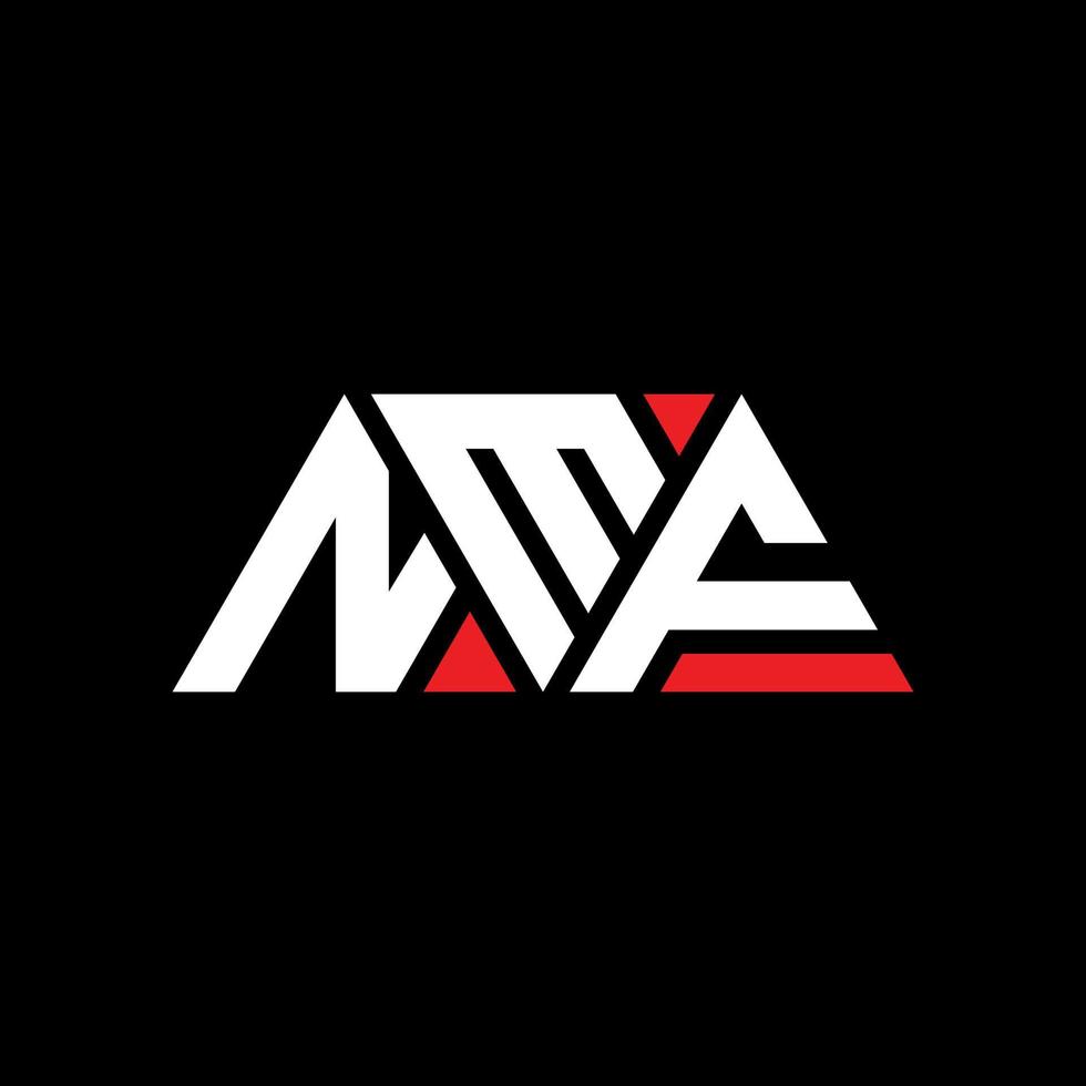 NMF driehoek brief logo ontwerp met driehoekige vorm. nmf driehoek logo ontwerp monogram. nmf driehoek vector logo sjabloon met rode kleur. nmf driehoekig logo eenvoudig, elegant en luxueus logo. nmf