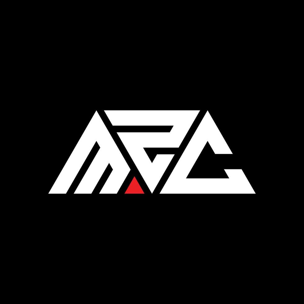 mzc driehoek brief logo ontwerp met driehoekige vorm. mzc driehoek logo ontwerp monogram. mzc driehoek vector logo sjabloon met rode kleur. mzc driehoekig logo eenvoudig, elegant en luxueus logo. mzc