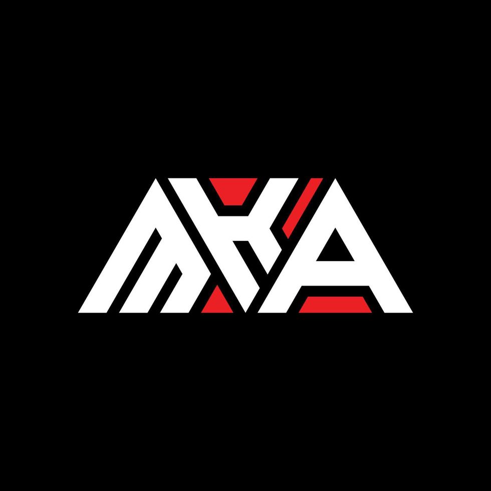 mka driehoek brief logo ontwerp met driehoekige vorm. mka driehoek logo ontwerp monogram. mka driehoek vector logo sjabloon met rode kleur. mka driehoekig logo eenvoudig, elegant en luxueus logo. mka