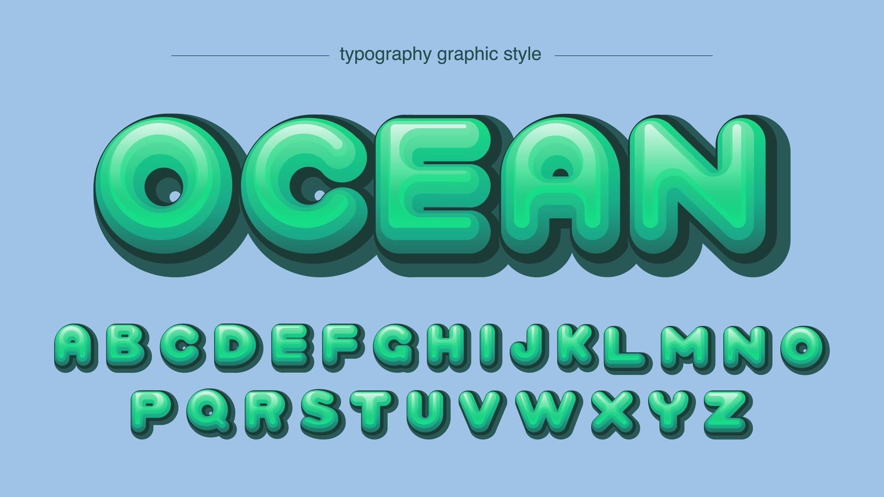 afgerond groen komisch lettertype in grafische stijl vector