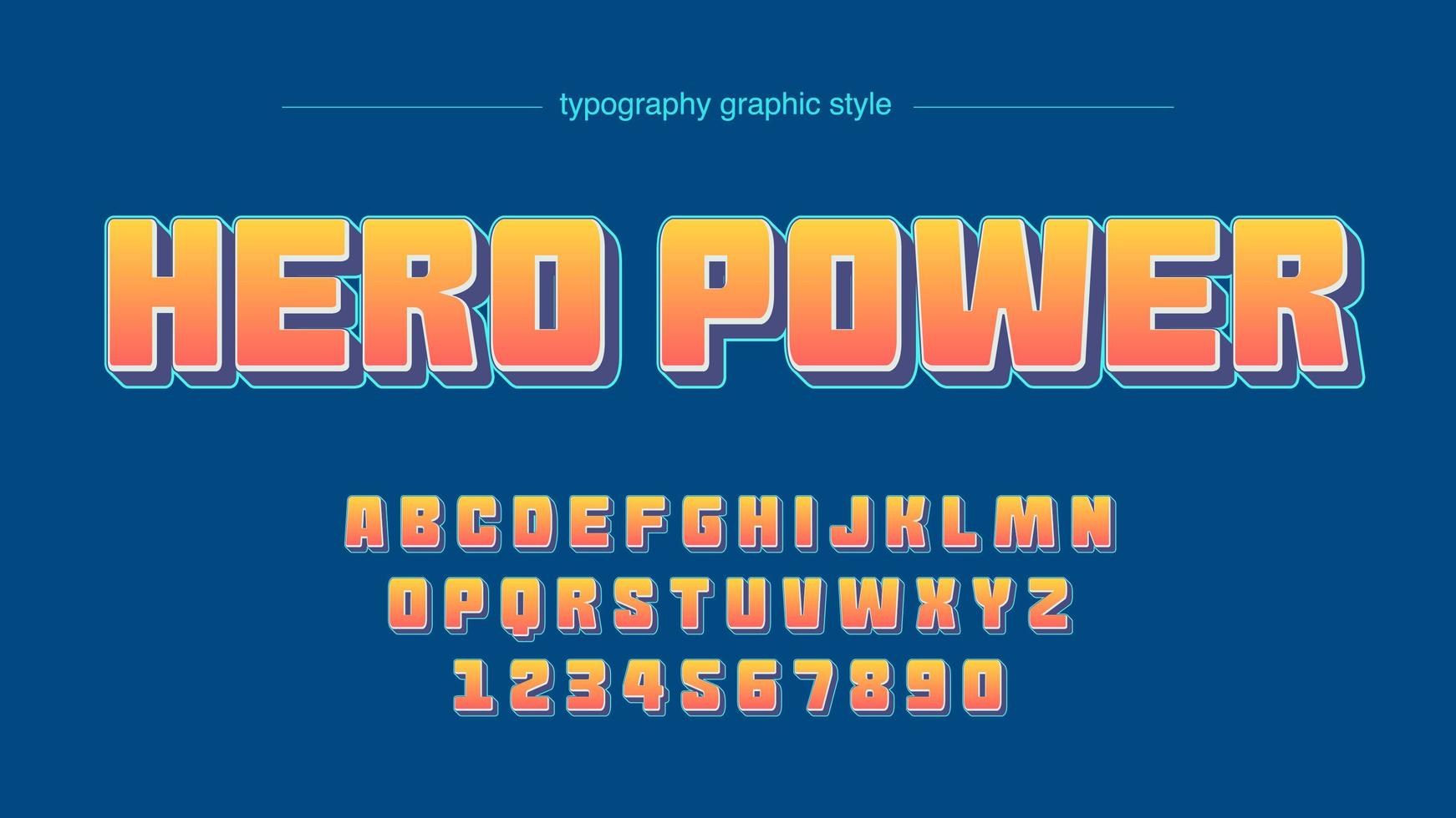 afgeronde hoeken oranje hoofdlettertype vector