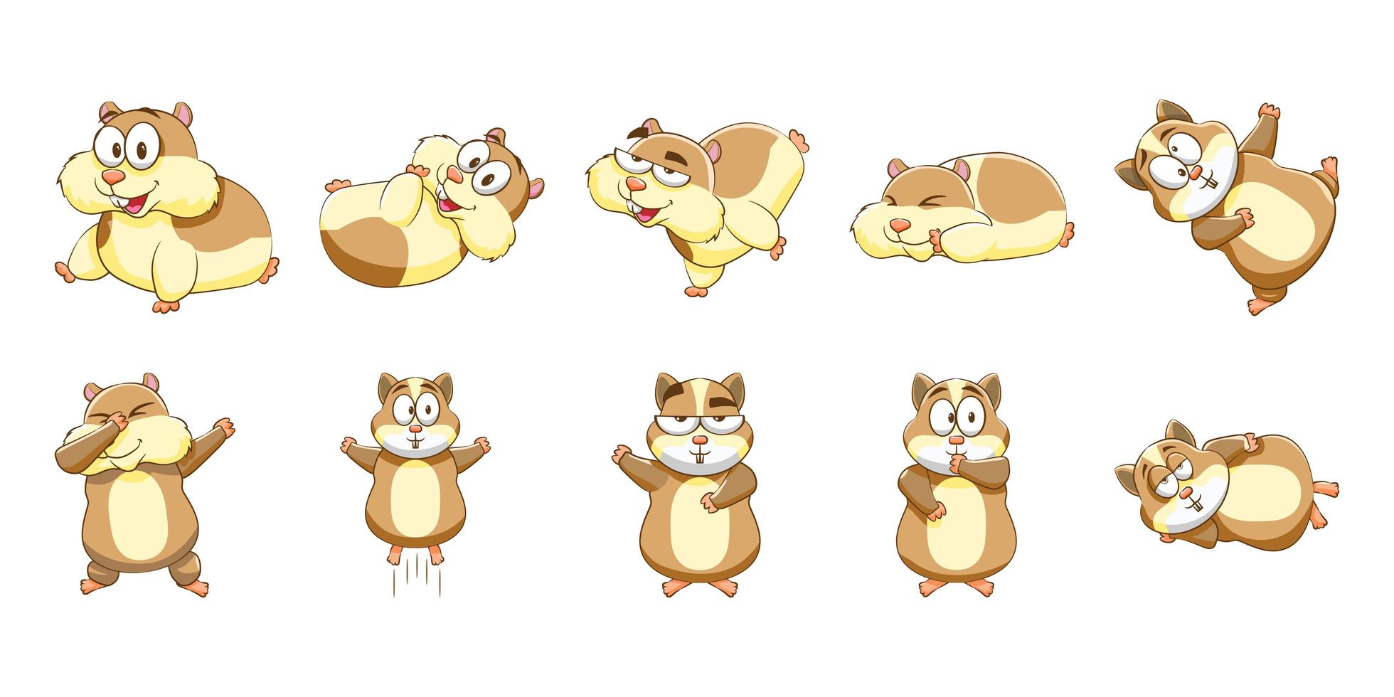 cartoon hamster set vector