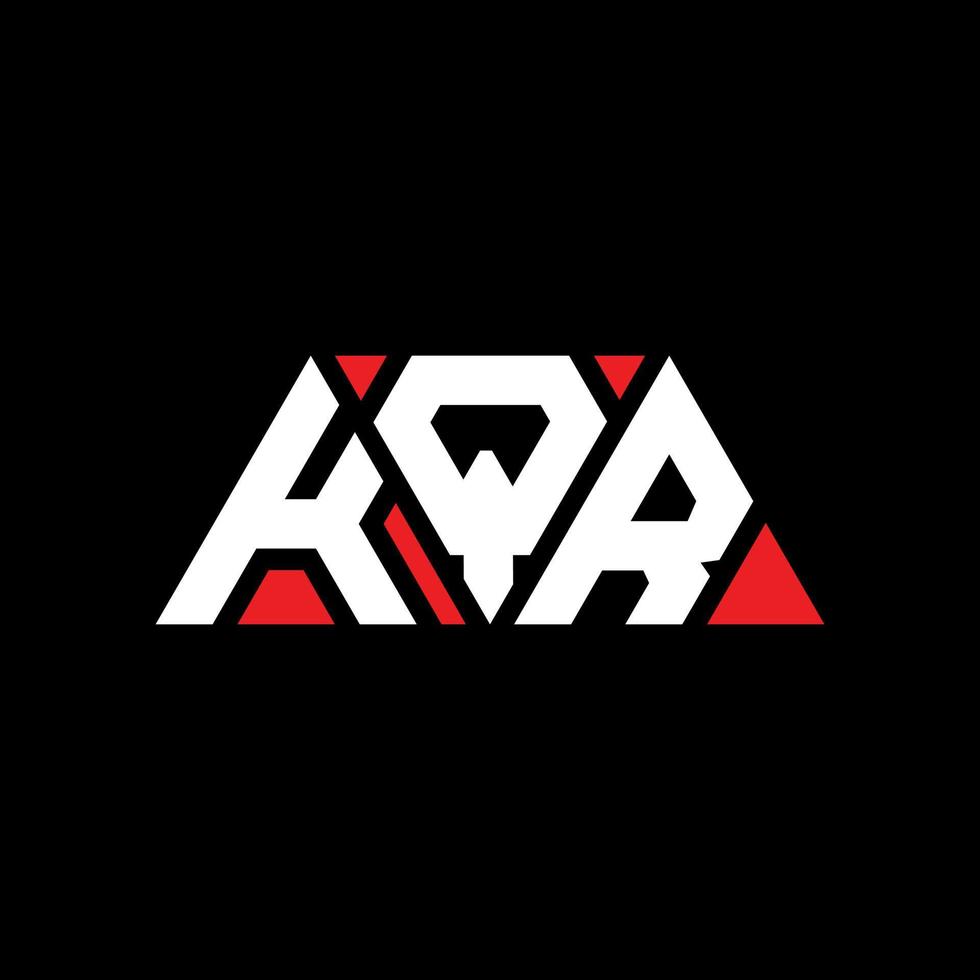 kqr driehoek brief logo ontwerp met driehoekige vorm. kqr driehoek logo ontwerp monogram. kqr driehoek vector logo sjabloon met rode kleur. kqr driehoekig logo eenvoudig, elegant en luxueus logo. kqr
