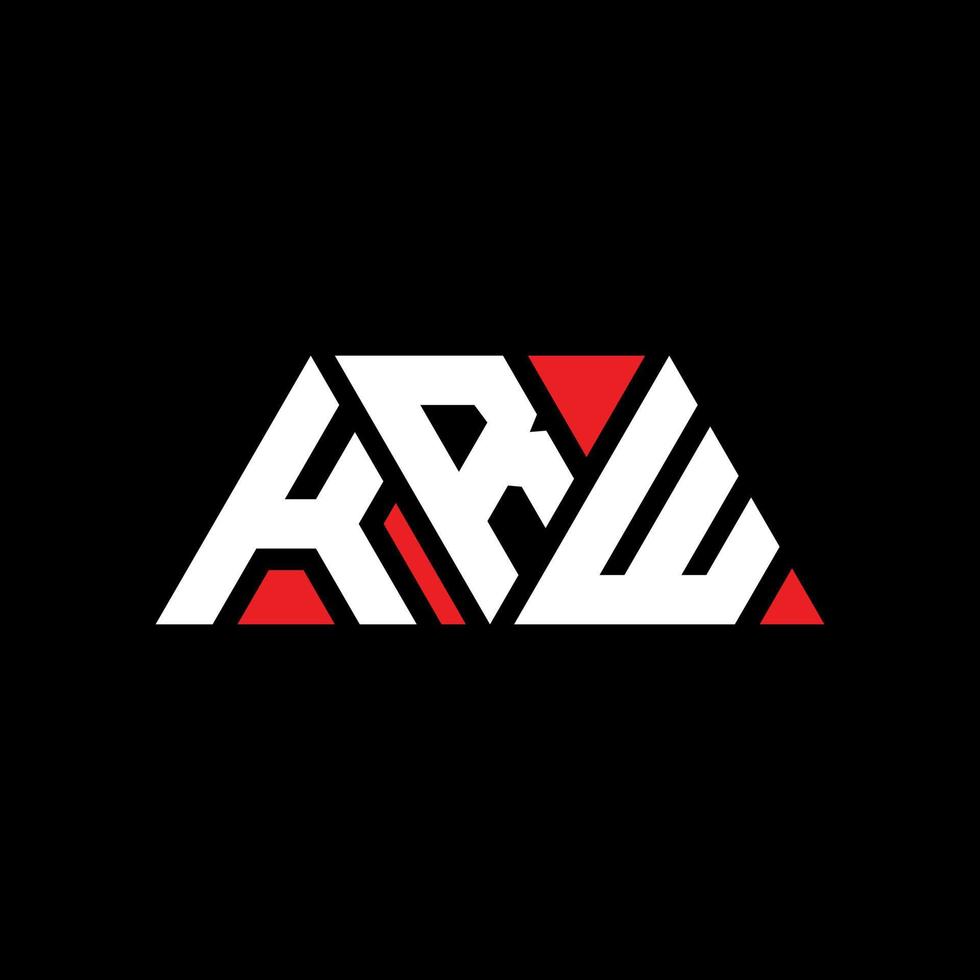 krw driehoek brief logo ontwerp met driehoekige vorm. KRW driehoek logo ontwerp monogram. krw driehoek vector logo sjabloon met rode kleur. krw driehoekig logo eenvoudig, elegant en luxueus logo. krw