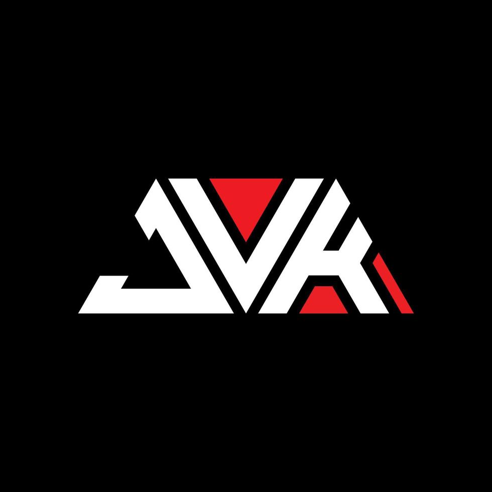 jvk driehoek brief logo ontwerp met driehoekige vorm. jvk driehoek logo ontwerp monogram. jvk driehoek vector logo sjabloon met rode kleur. jvk driehoekig logo eenvoudig, elegant en luxueus logo. jvk