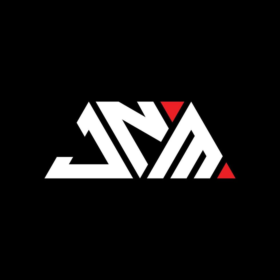 jnm driehoek brief logo ontwerp met driehoekige vorm. jnm driehoek logo ontwerp monogram. jnm driehoek vector logo sjabloon met rode kleur. jnm driehoekig logo eenvoudig, elegant en luxueus logo. jnm