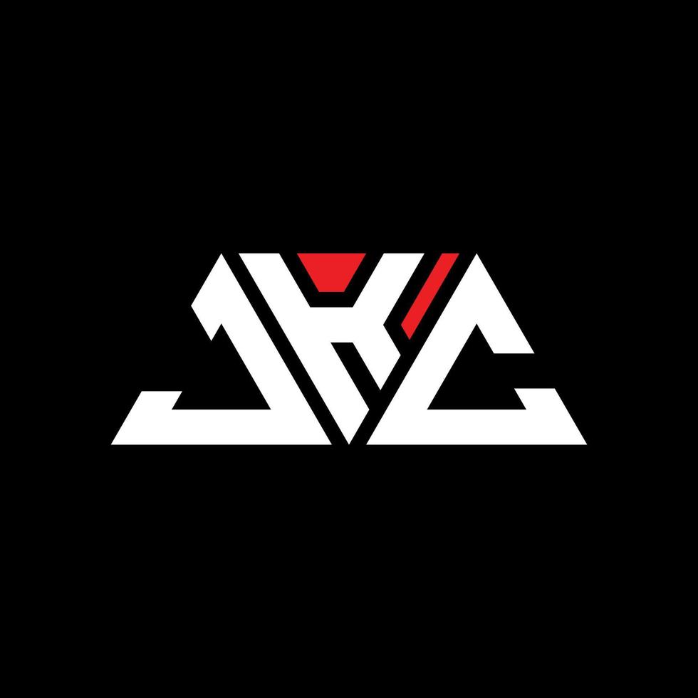 jkc driehoek brief logo ontwerp met driehoekige vorm. jkc driehoek logo ontwerp monogram. jkc driehoek vector logo sjabloon met rode kleur. jkc driehoekig logo eenvoudig, elegant en luxueus logo. jkc