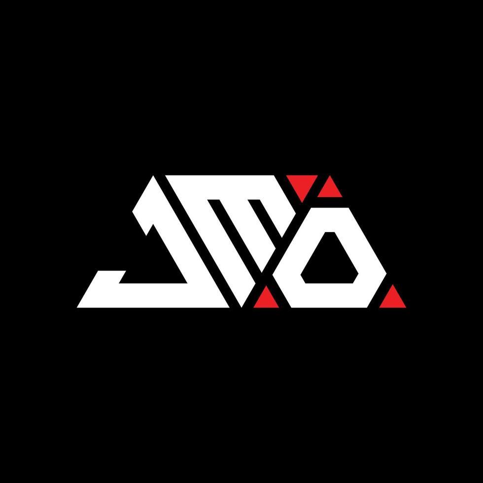 jmo driehoek brief logo ontwerp met driehoekige vorm. jmo driehoek logo ontwerp monogram. jmo driehoek vector logo sjabloon met rode kleur. jmo driehoekig logo eenvoudig, elegant en luxueus logo. jmo