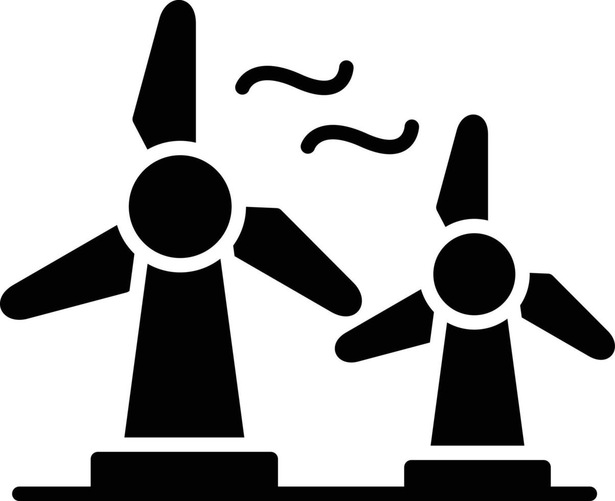 windenergie glyph-pictogram vector