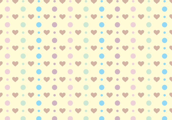 Polka Dots & Cute Hearts Gratis Vector