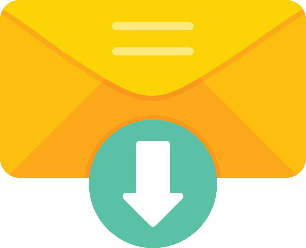platte pictogram inbox vector