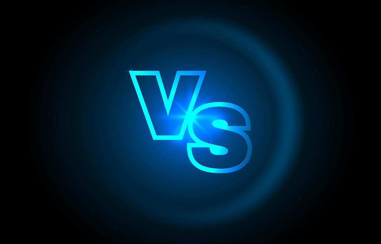 versus scherm. banner voor competitie, strijd, teamconcept. abstracte achtergrond met gloeiende letters. vectorillustratie. vector