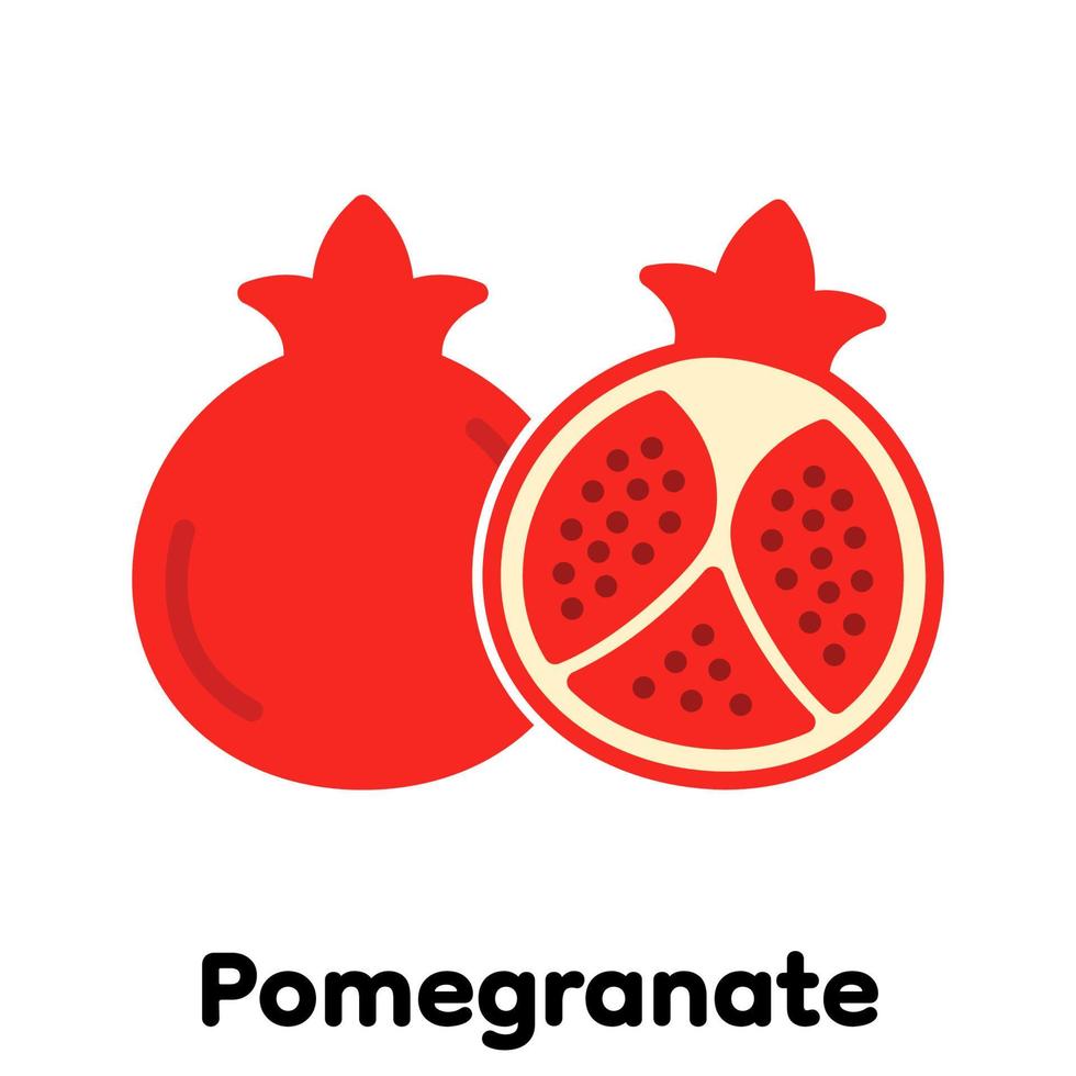 granaatappel pictogram, vector illustratie.