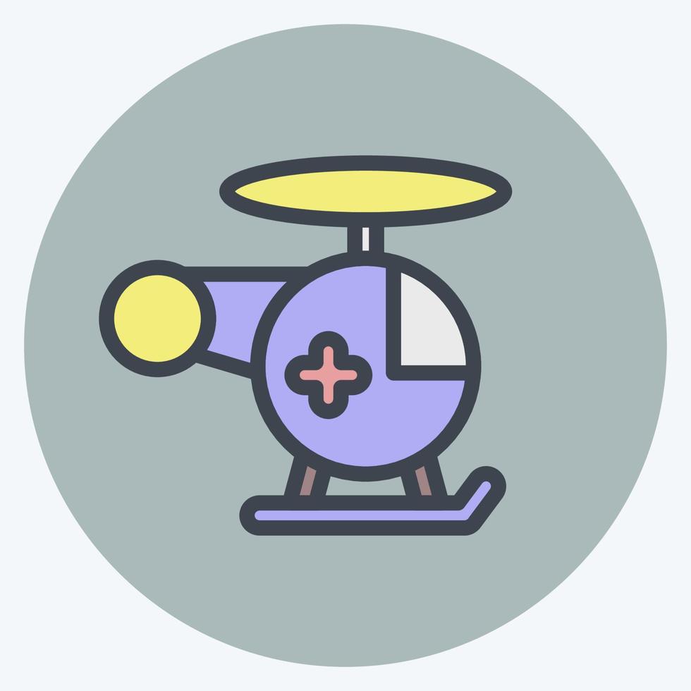 pictogram helikopter. geschikt voor onderwijs symbool. kleur partner stijl. eenvoudig ontwerp bewerkbaar. ontwerp sjabloon vector. eenvoudige illustratie vector