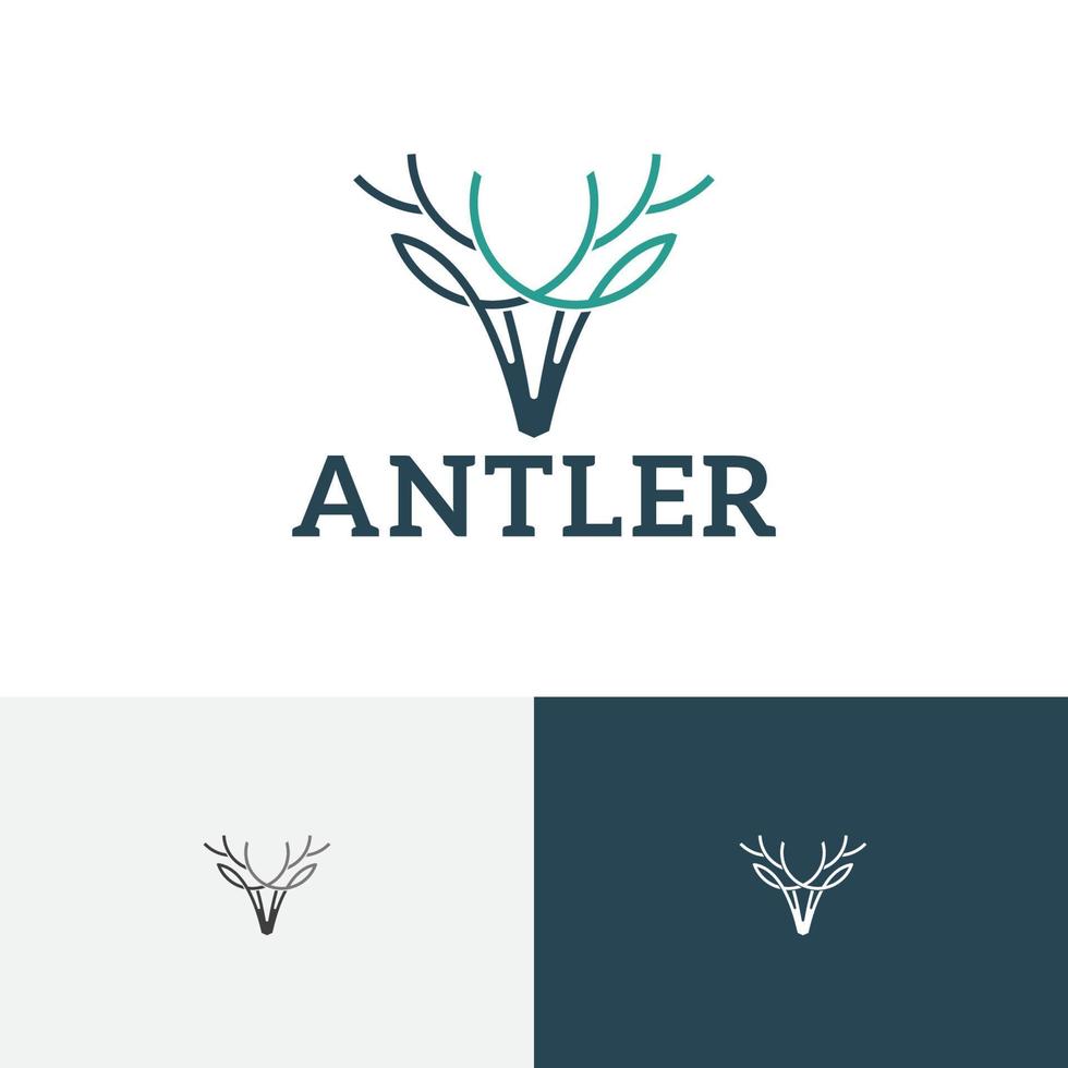 gewei herten hoorns dieren in het wild dier dierentuin elegant logo vector